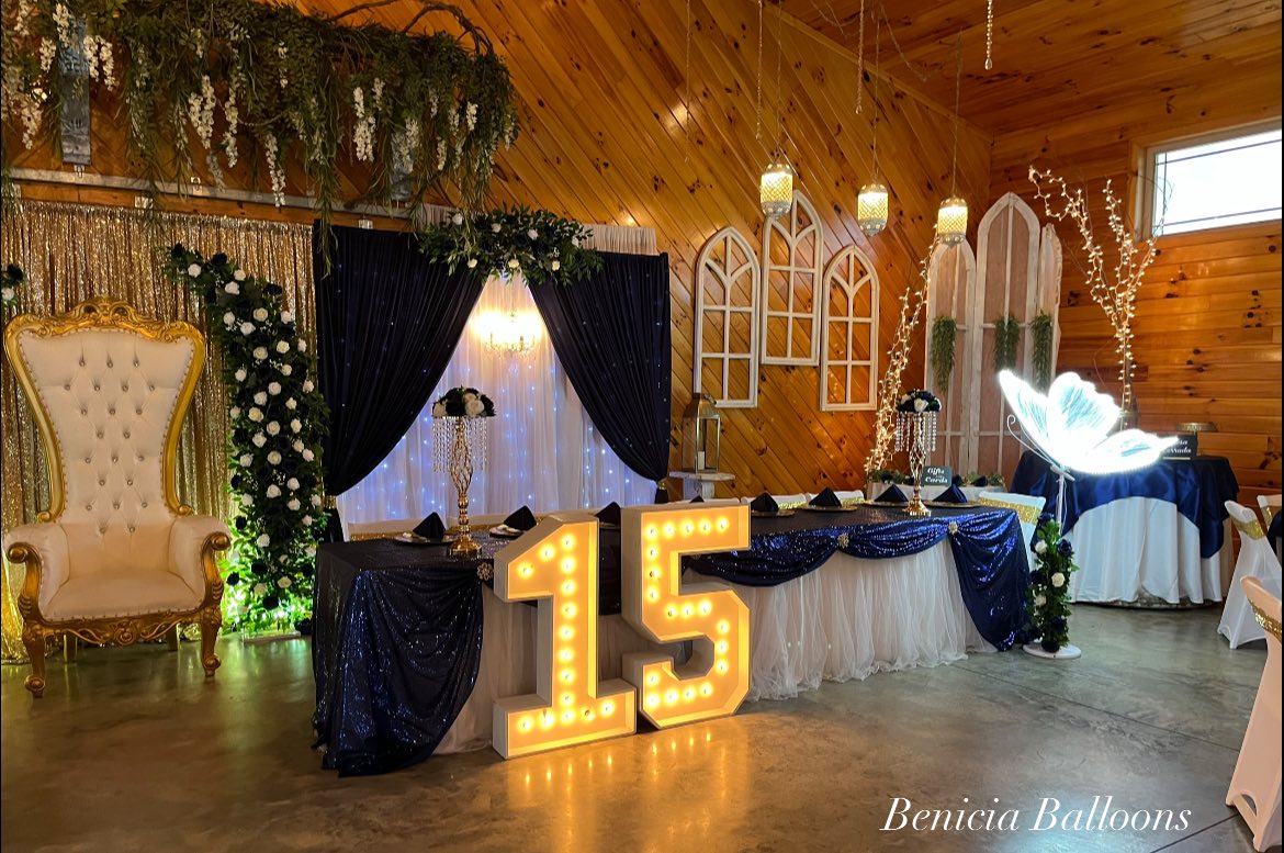 Decoración de 15 años elegante