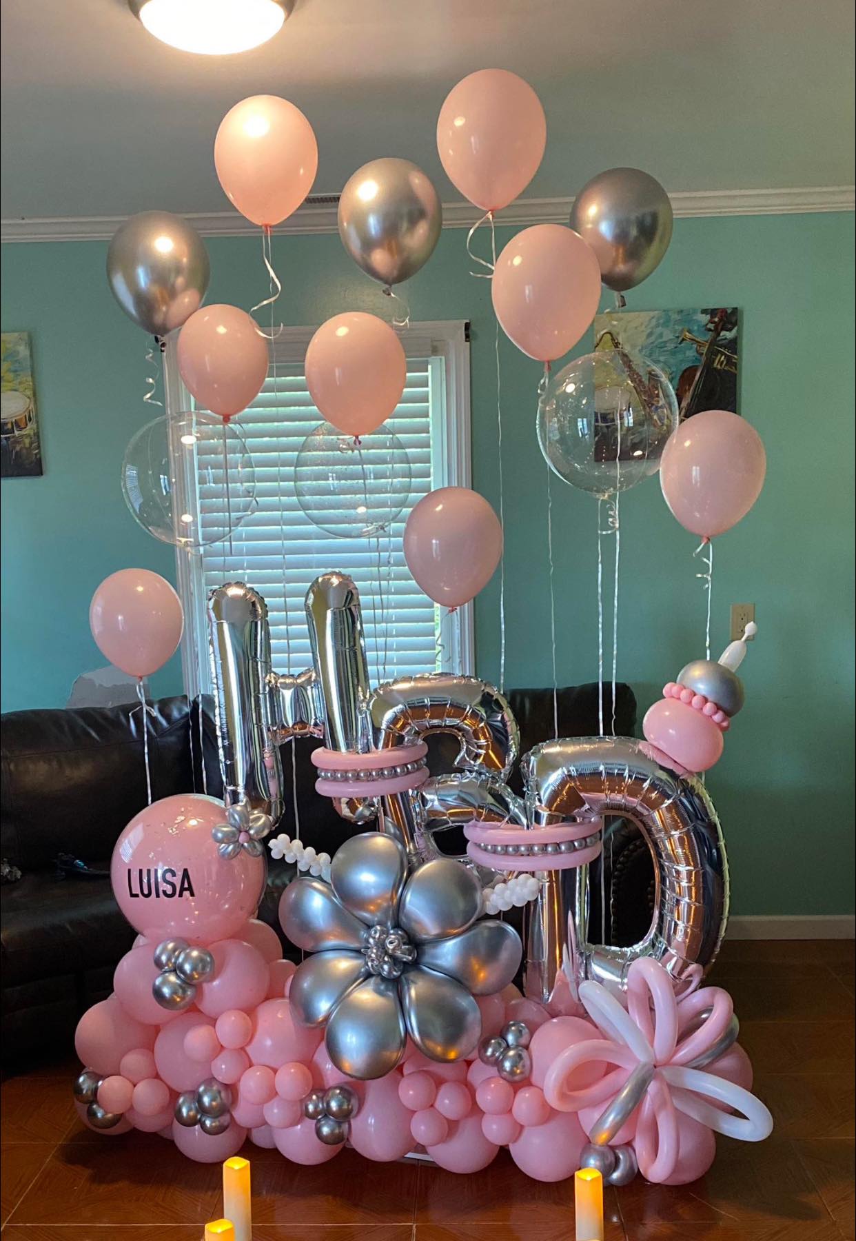 Decoración arte con globos pastel